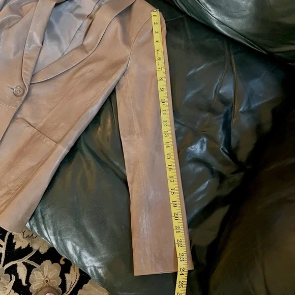 VINCE Leather Blazer jacket lamb skin taupe color, NWT